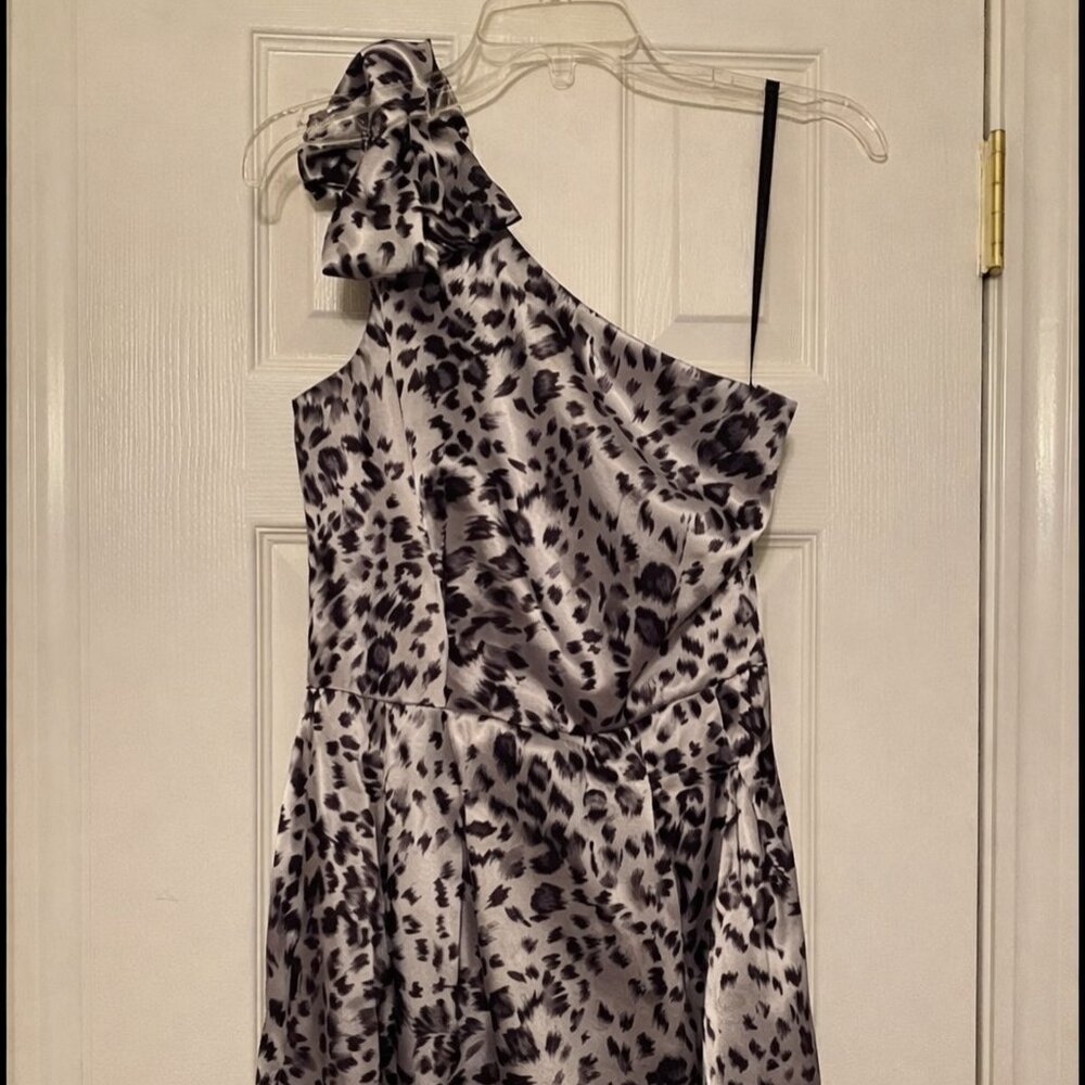 One-Shoulder Short Leopard Print Dress
